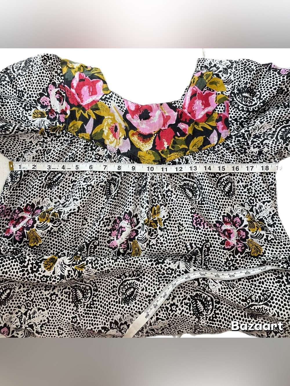 Vintage 100% Cotton Animal Print and Floral Muumuu Size Medium - Picture 9 of 9